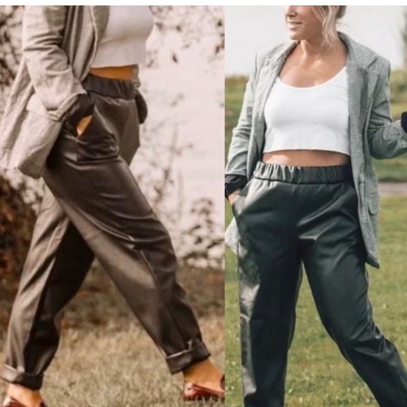 A New Day Green Ankle Faux leather Pants Size M (8/10) - Picture 8 of 8